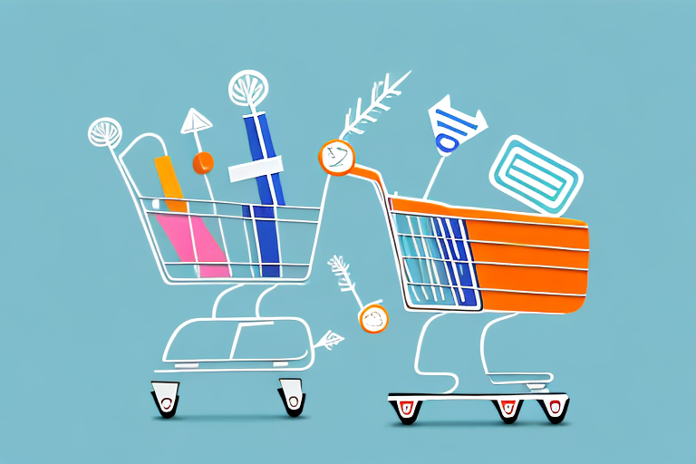 A shopping cart filled with various items