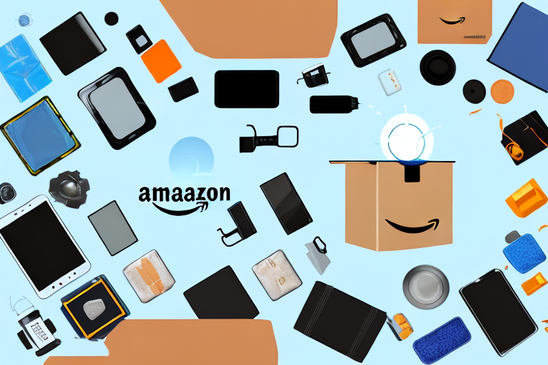 An open amazon box filled with various high-demand products like electronics