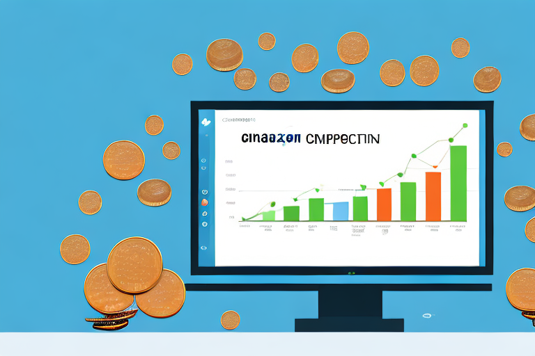 A computer monitor displaying a bar graph representing ppc success