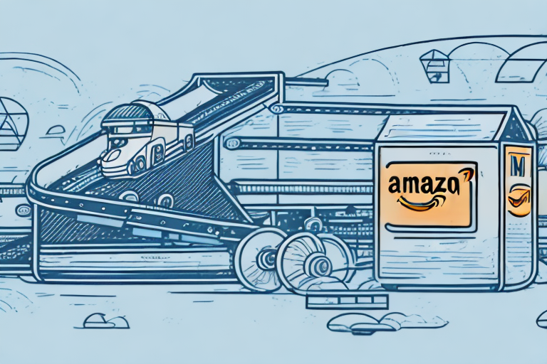 A conveyor belt transporting various types of products into an amazon fba box