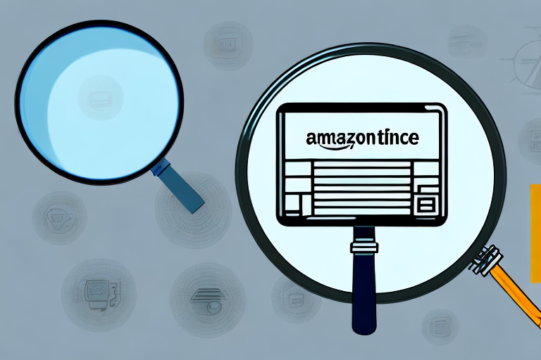 A magnifying glass focusing on a computer screen displaying a graph indicating increased efficiency and a shopping cart symbol