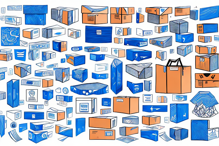 A variety of different products transitioning from an alibaba box to an amazon box