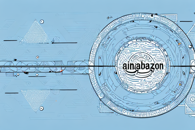 A conveyor belt carrying boxes from an alibaba warehouse to an amazon warehouse