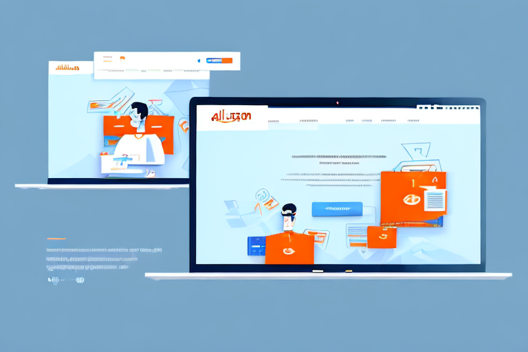 A computer screen displaying an alibaba webpage and an amazon webpage side by side