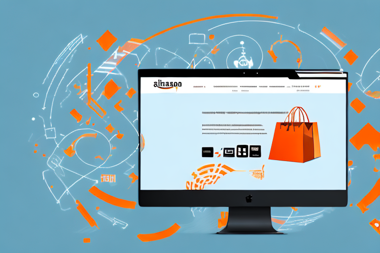 A computer screen showing the alibaba website on one side and the amazon marketplace on the other