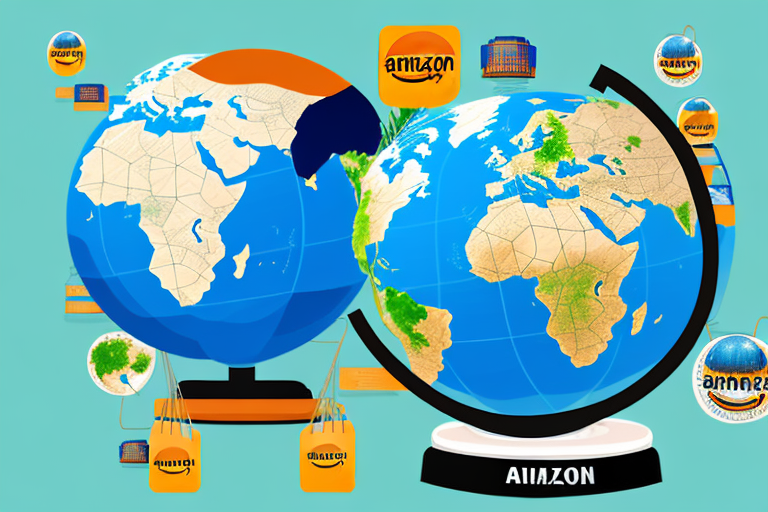 A globe showcasing both amazon rainforest and the great wall of china