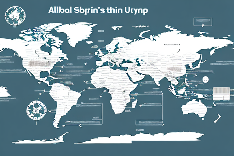 A global map highlighting amazon's headquarters in the u.s. and alibaba's in china