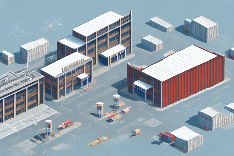 Two large warehouse buildings