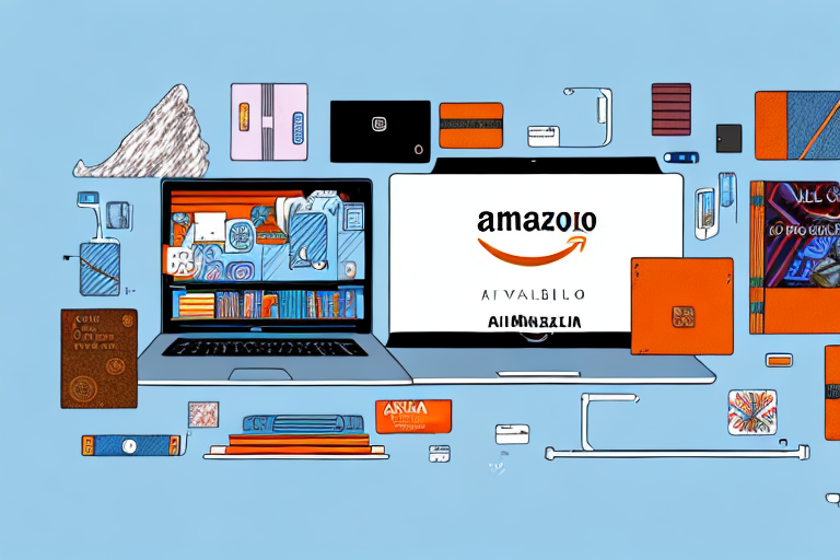 An open laptop showing a split screen of the amazon and alibaba websites