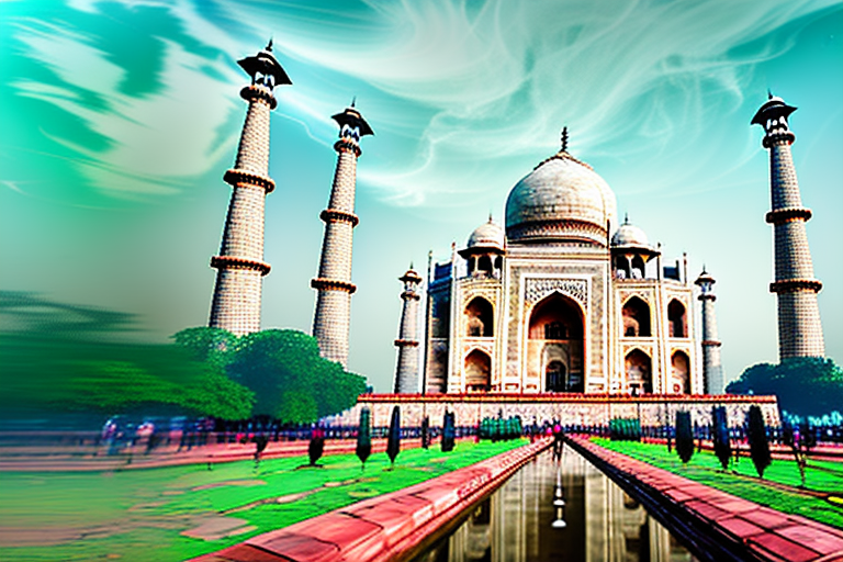 Iconic indian landmarks such as the taj mahal and india gate