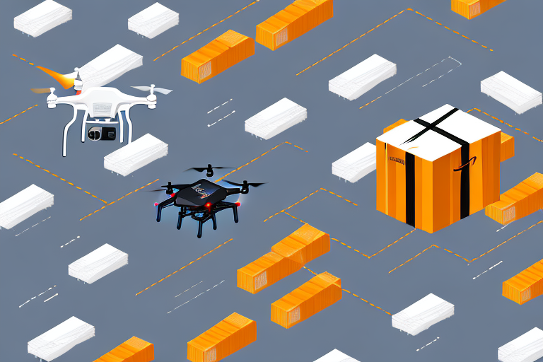 A package being loaded onto a drone