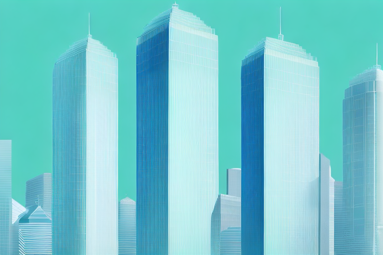 Three large skyscrapers