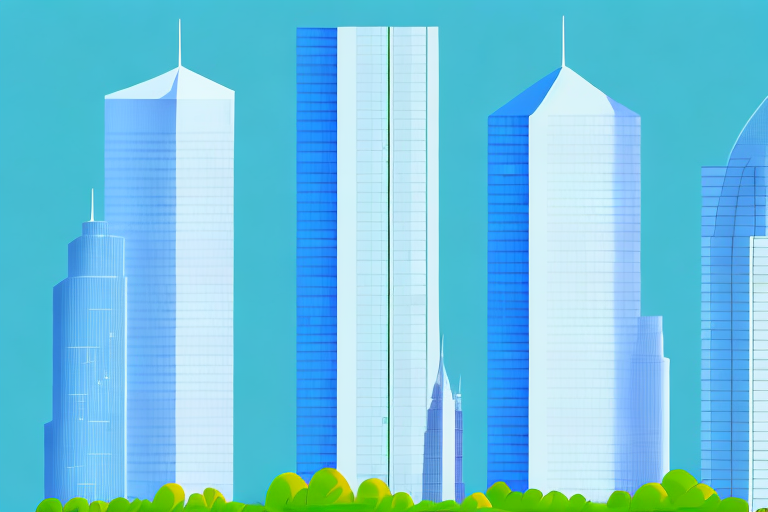 Two large skyscrapers