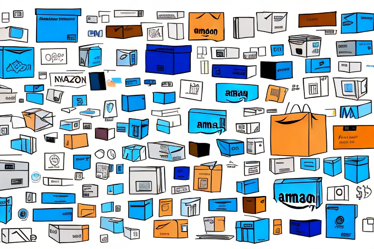 A variety of amazon packages of different sizes on a scale