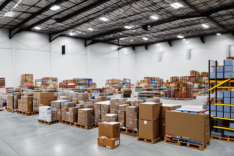 A warehouse filled with various types of products ready for shipment