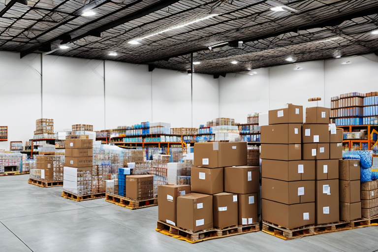 A warehouse filled with various types of products