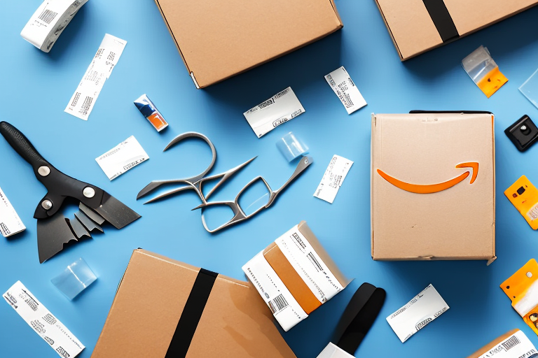 An amazon package being prepared with necessary tools