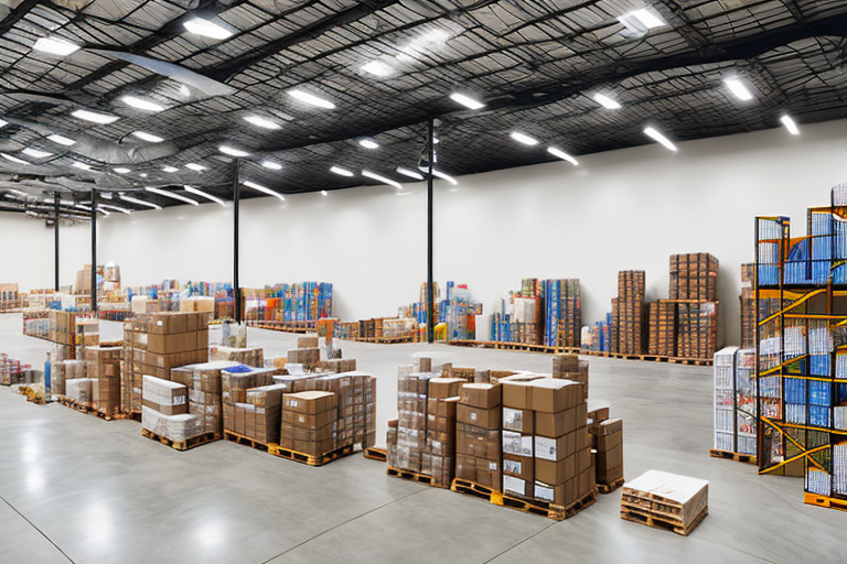 A warehouse filled with various types of products ready for shipment