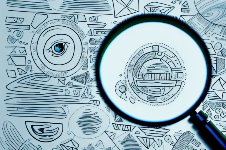 A magnifying glass focusing on a stylized