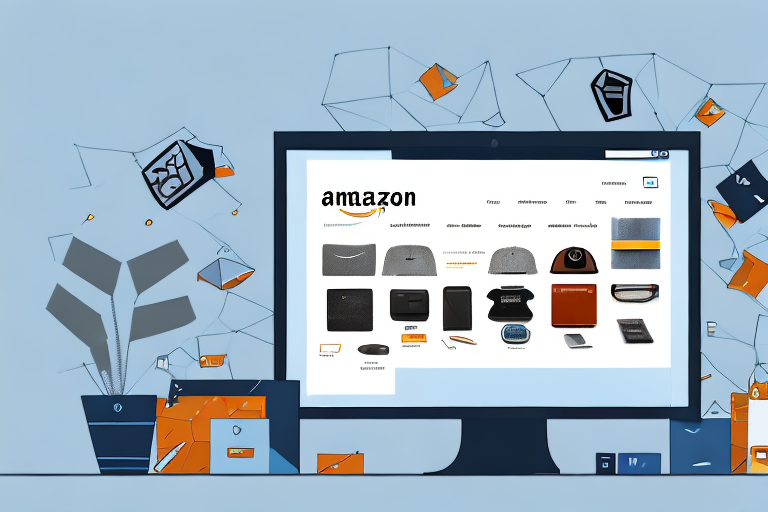 A computer screen displaying an amazon product page with various elements like product images