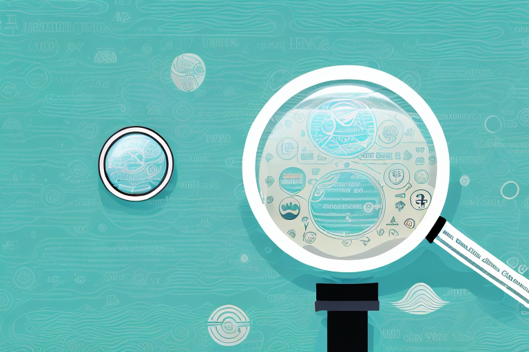 A magnifying glass over a stylized amazon river flowing with small symbolic icons representing online traffic such as clicks