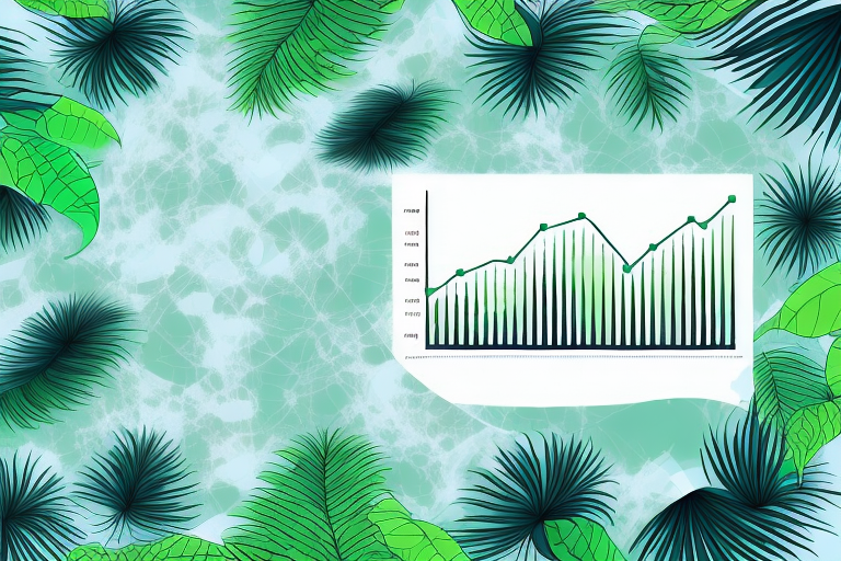 A rising graph superimposed on an amazon rainforest backdrop