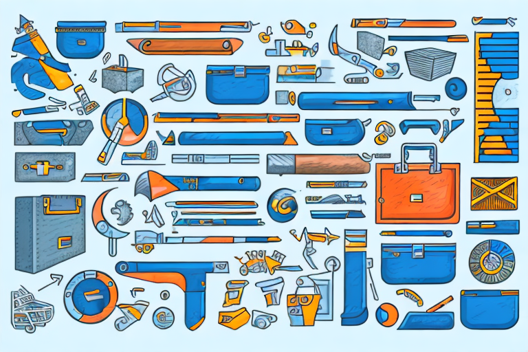 A toolbox filled with various symbolic tools like a magnifying glass