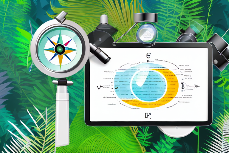 Various research tools like magnifying glass