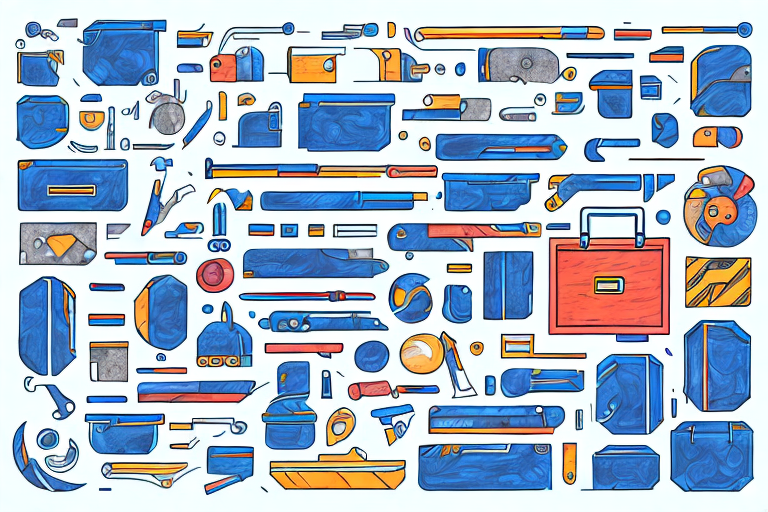 A toolbox filled with various abstract tools