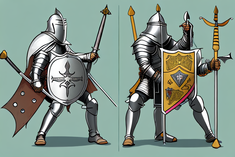 Two digital tools designed as medieval knights