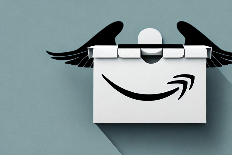 An amazon delivery box with wings