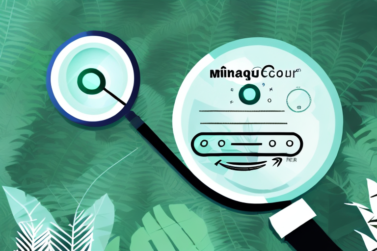 A magnifying glass hovering over a stylized amazon rainforest