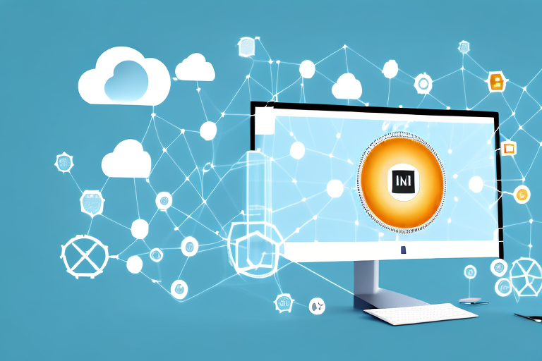 A computer displaying various software icons