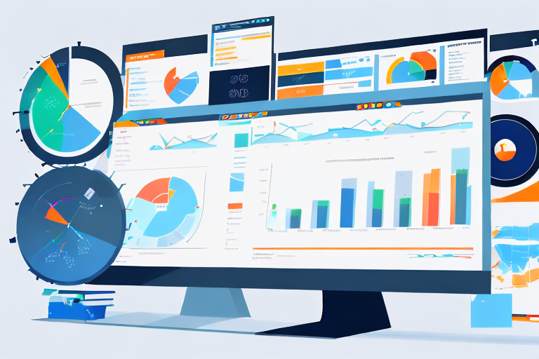 A computer screen displaying a detailed and complex dashboard with various graphs