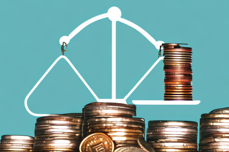 A scale balancing a box labeled "fba" and a pile of coins