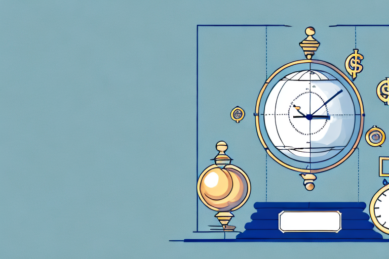 A scale balancing symbols of benefits (like a dollar sign