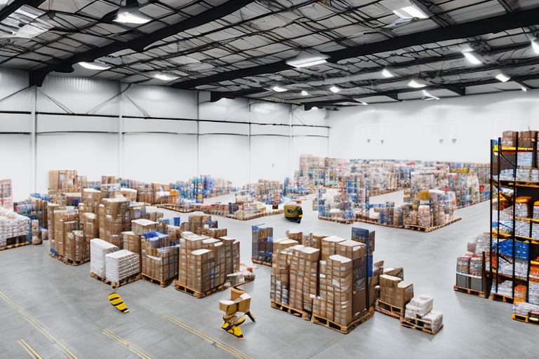 A warehouse filled with various types of products ready for shipment