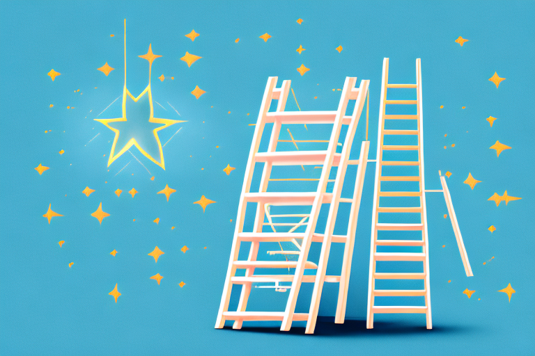 A ladder reaching up to a star