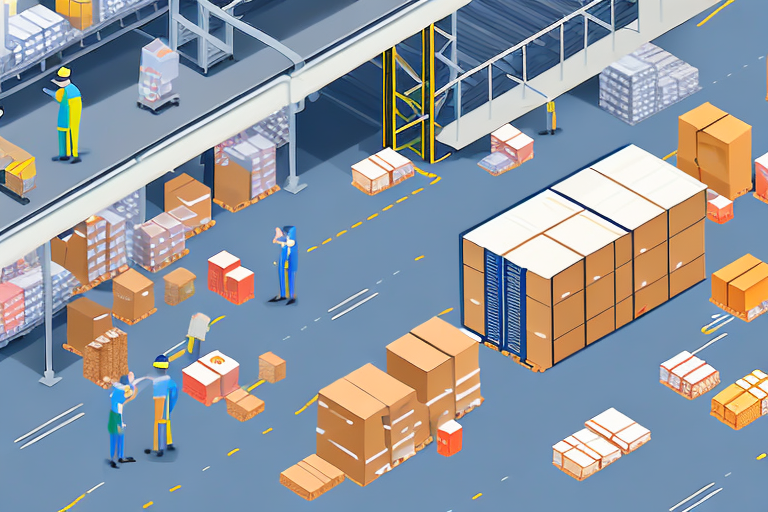 A warehouse with various packages on conveyor belts