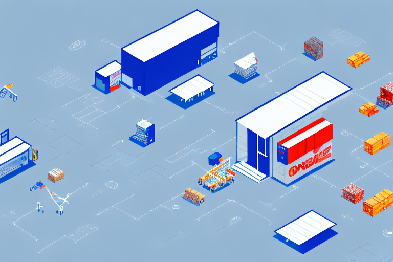 A warehouse with various stages of online order processing