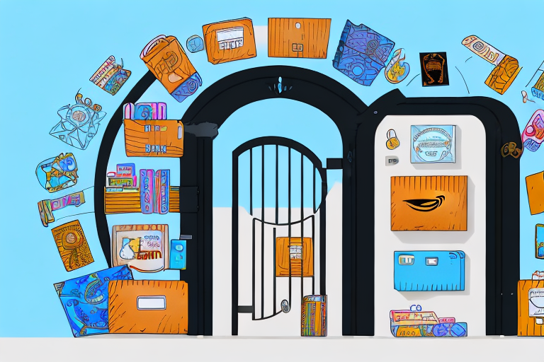 An amazon-style gate with various product categories like electronics