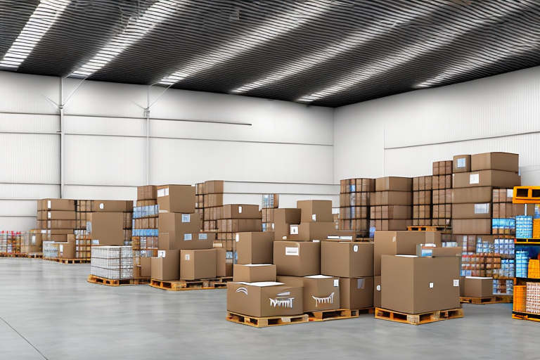 A warehouse filled with various generic products