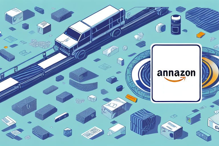 A conveyor belt with various generic products moving along it