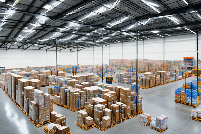 A warehouse filled with various types of products ready for shipment