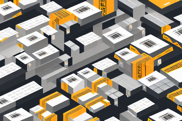 A variety of product boxes with barcodes