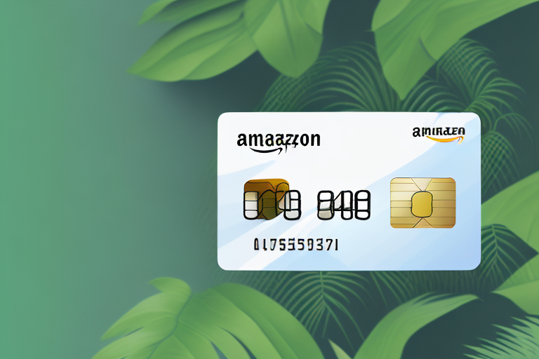 A credit card with amazon-themed design elements