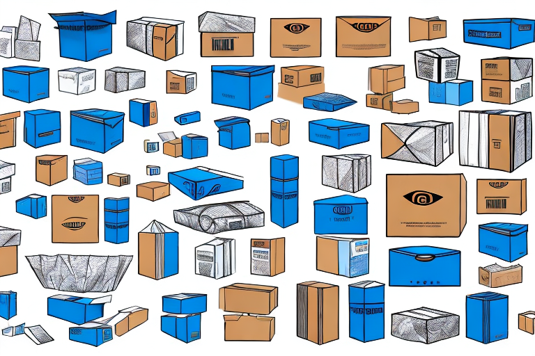 A variety of generic product boxes in different shapes and sizes