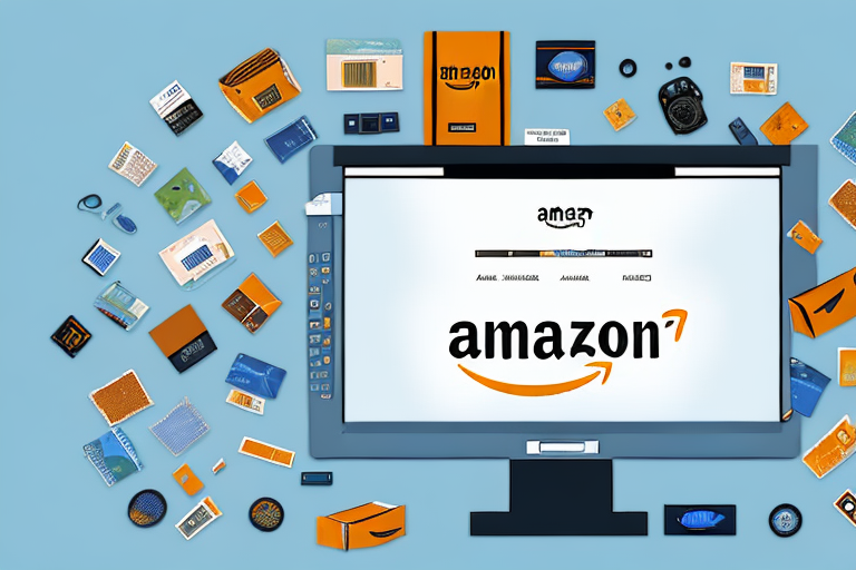 A computer screen displaying an amazon webpage with various generic product icons