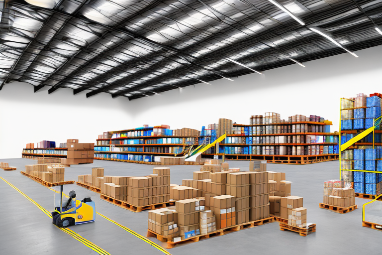 A warehouse filled with various types of packaged goods ready for shipment