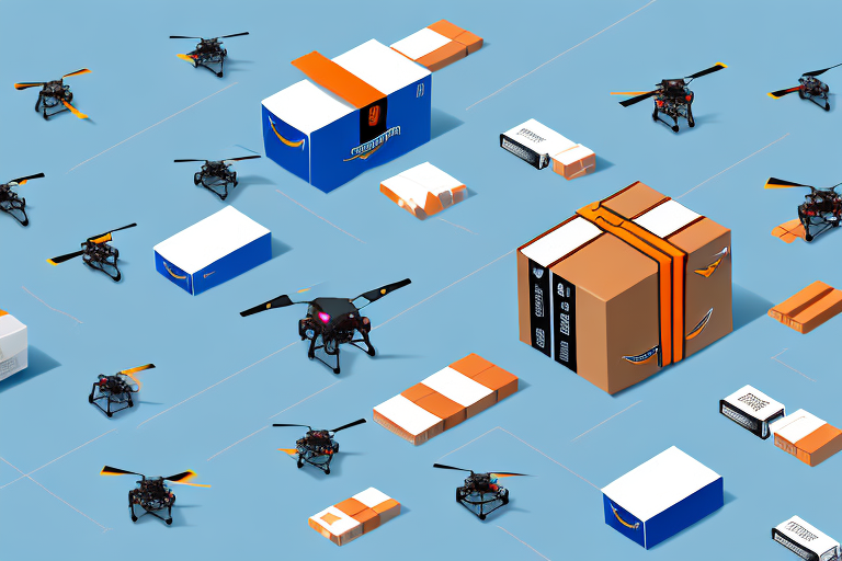 A variety of packages of different sizes stacked on a drone